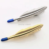 Silver Plated Feather Tie Bar for Mens Suit Clasp Clip Clamp