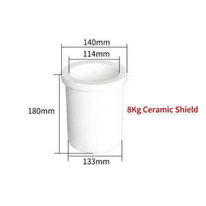 Ceramic Cup Induction Furnace 8KG Quartz Coat Graphite Crucible Jewelry Tool