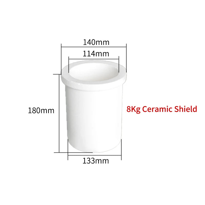 Ceramic Cup Induction Furnace 8KG Quartz Coat Graphite Crucible Jewelry Tool