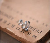 Gothic Punk Frog Cuff Ear Clip Earrings 925 Silver