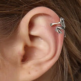 Gothic Punk Frog Cuff Ear Clip Earrings 925 Silver