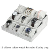 Gray Velvet Jewelry Display Tray Showcase