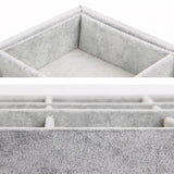 Gray Velvet Jewelry Display Tray Plate Showcase