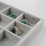 Gray Velvet Jewelry Display Tray Showcase