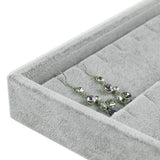 Gray Velvet Jewelry Display Tray Showcase