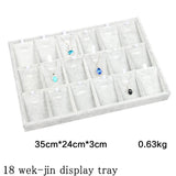 Gray Velvet Jewelry Display Tray Showcase