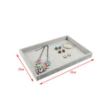 Gray Velvet Jewelry Display Tray Plate Showcase