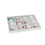 Gray Velvet Jewelry Display Tray Plate Showcase