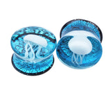 Glass Jellyfish Ear Gauge Plug Saddle Ear Expander Stretcher Mix Designs