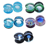 Glass Jellyfish Ear Gauge Plug Saddle Ear Expander Stretcher Mix Designs