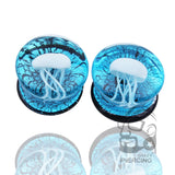 Glass Jellyfish Ear Gauge Plug Saddle Ear Expander Stretcher Mix Designs