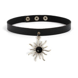 Harajuku Goth PU Leather Choker Necklace Women Punk Hip Hop Pendant Necklaces