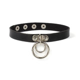 Harajuku Goth PU Leather Choker Necklace Women Punk Hip Hop Pendant Necklaces