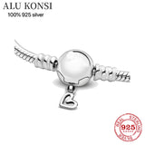 925 Silver Heart Bracelet Women Gift Jewelry