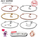 925 Sterling Silver Love Heart Bracelet for Women