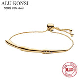925 Sterling Silver Love Heart Bracelet for Women DIY Charm Jewelry
