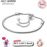 925 Sterling Silver Love Heart Bracelet for Women
