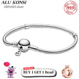 925 Silver Heart Bracelet Women Gift Jewelry