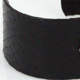 Women's Snakeskin Leather Bracelet with Rhinestone Charm