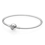 925 Sterling Silver Love Heart Bangle For Women
