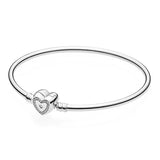 925 Sterling Silver Love Heart Bangle For Women