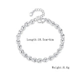 925 Silver Hollow Ball Bracelet Women Girl Christmas