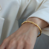 Hypoallergenic Women's Stainless Steel Bamboo Cuff Bangle Bracelet