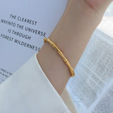Hypoallergenic Women's Stainless Steel Bamboo Cuff Bangle Bracelet