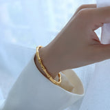 Hypoallergenic Women's Stainless Steel Bamboo Cuff Bangle Bracelet