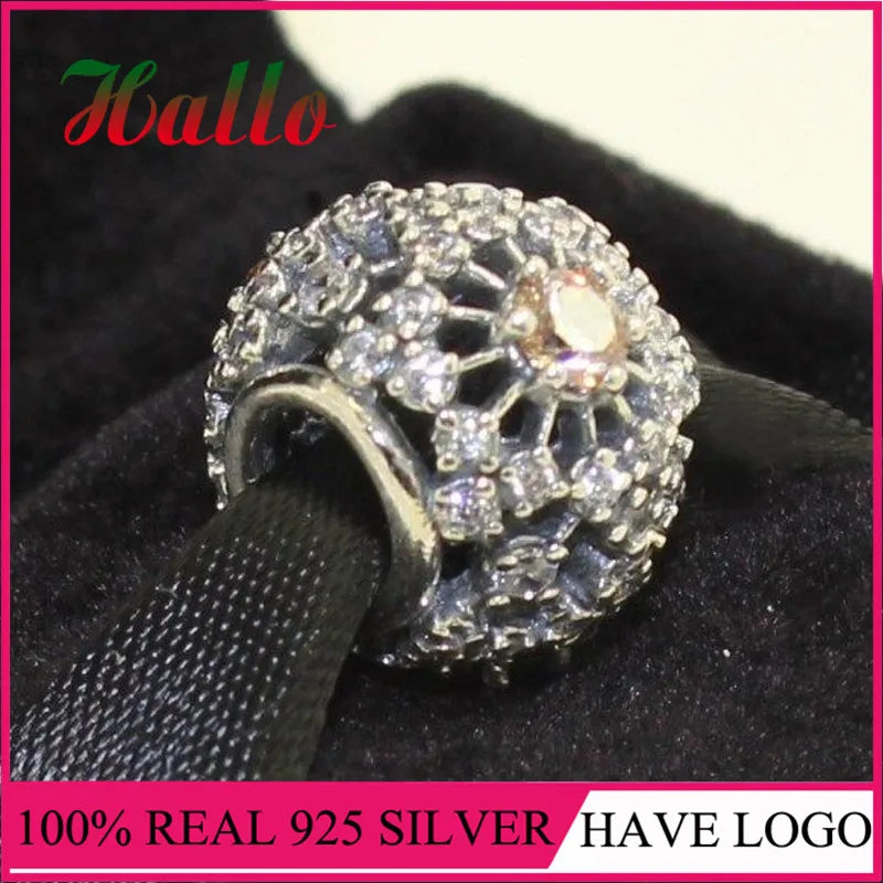 Golden CZ Charm Beads for Bracelets DIY Jewelry Making