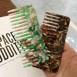 Colorful Marble Acetate Hair Combs - Set of 2