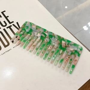 Colorful Marble Acetate Hair Combs - Set of 2