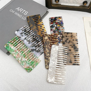 Colorful Marble Acetate Hair Combs - Set of 2
