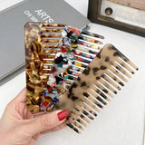 Colorful Marble Acetate Hair Combs - Set of 2