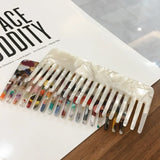 Colorful Marble Acetate Hair Combs - Set of 2