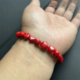Irregular Red Coral Bracelet Natural Stone Gemstone Jewelry