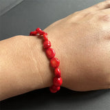 Irregular Red Coral Bracelet Natural Stone Gemstone Jewelry