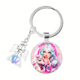 Cartoon Unicorn Key Chain Angel Glass Jewelry