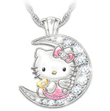 Kitty Cat Charm Pendant Necklace I Love You To the Moon and Back