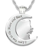 Kitty Cat Charm Pendant Necklace I Love You To the Moon and Back
