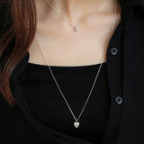 Korea 100% S925 Sterling Silver Hot Heart Pendant Necklace