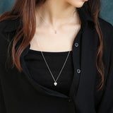 Korea 100% S925 Sterling Silver Hot Heart Pendant Necklace