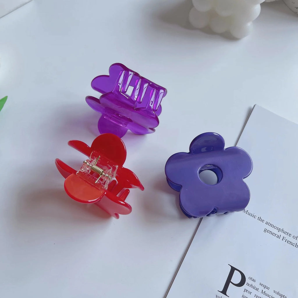 Colorful Flower Hair Clip Claw Acetic Acid Spring Girls Accessories
