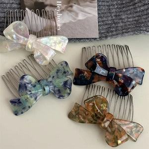Bow Hair Comb Top Clip for Women Girls
