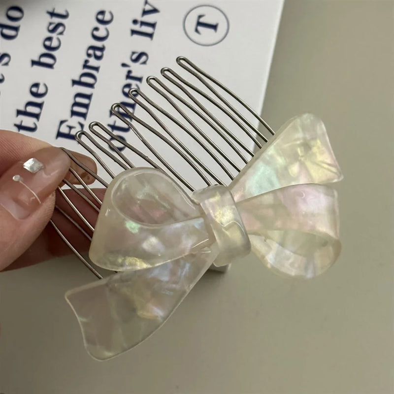 Bow Hair Comb Top Clip for Women Girls