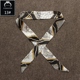 Lady Rayon Twill Scarf Bags Handle Printed Scarf Silk Long Scarf