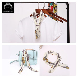 Lady Rayon Twill Scarf Bags Handle Printed Scarf Silk Long Scarf