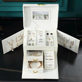 Large Jewelry Box Organizer PU Leather Multifunctional Drawer