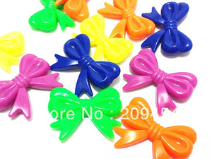 Mixed Neon Acrylic Bow Beads, Knot Beads for Chunky Necklace