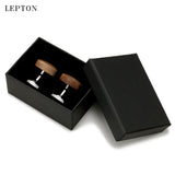 Hot Lepton Walnut Wood Cufflinks For Mens High Man Jewelry